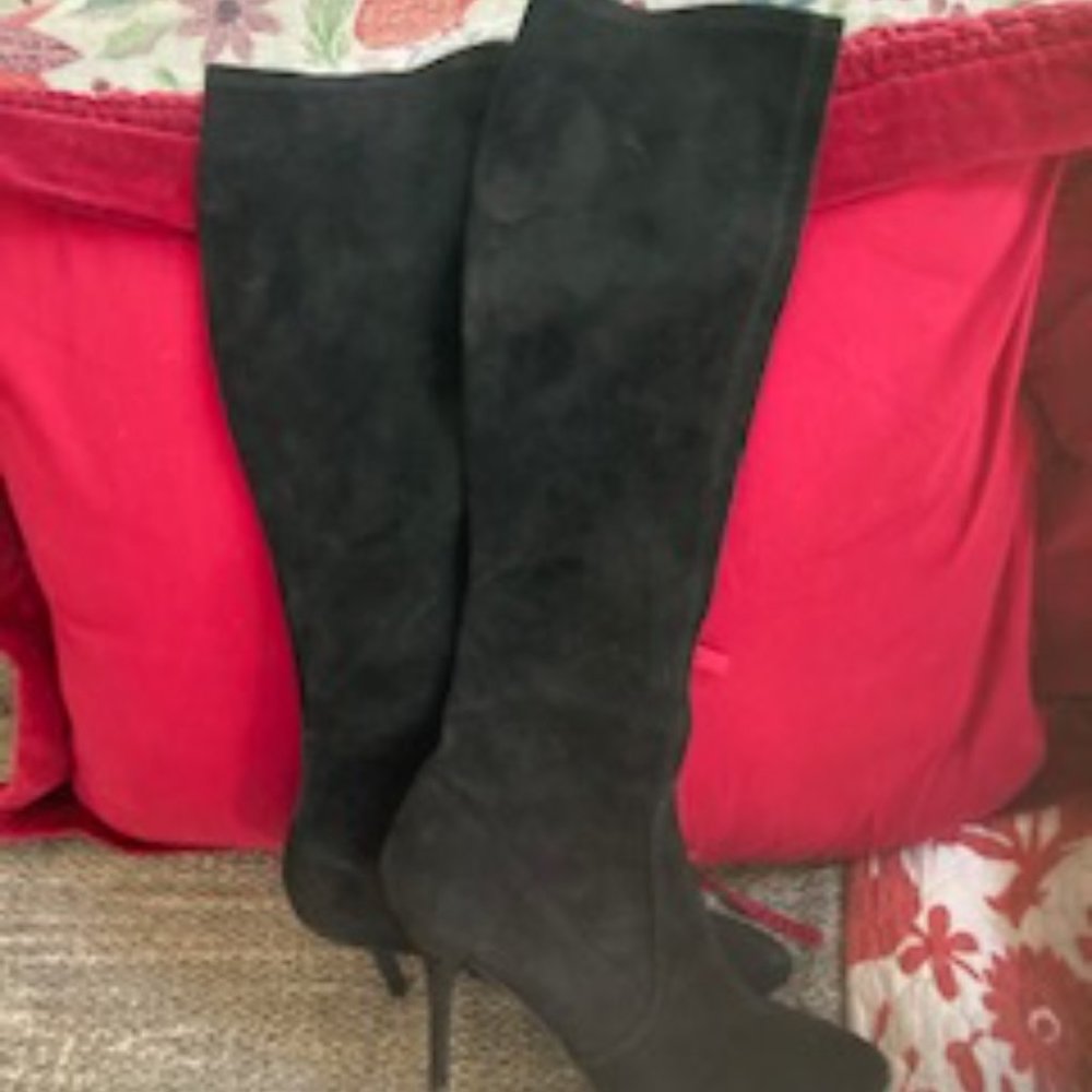 Tall Black Suede Stuart Weitzman boots